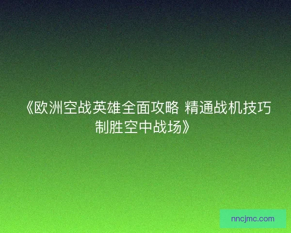《欧洲空战英雄全面攻略 精通战机技巧制胜空中战场》