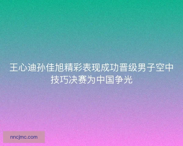 王心迪孙佳旭精彩表现成功晋级男子空中技巧决赛为中国争光